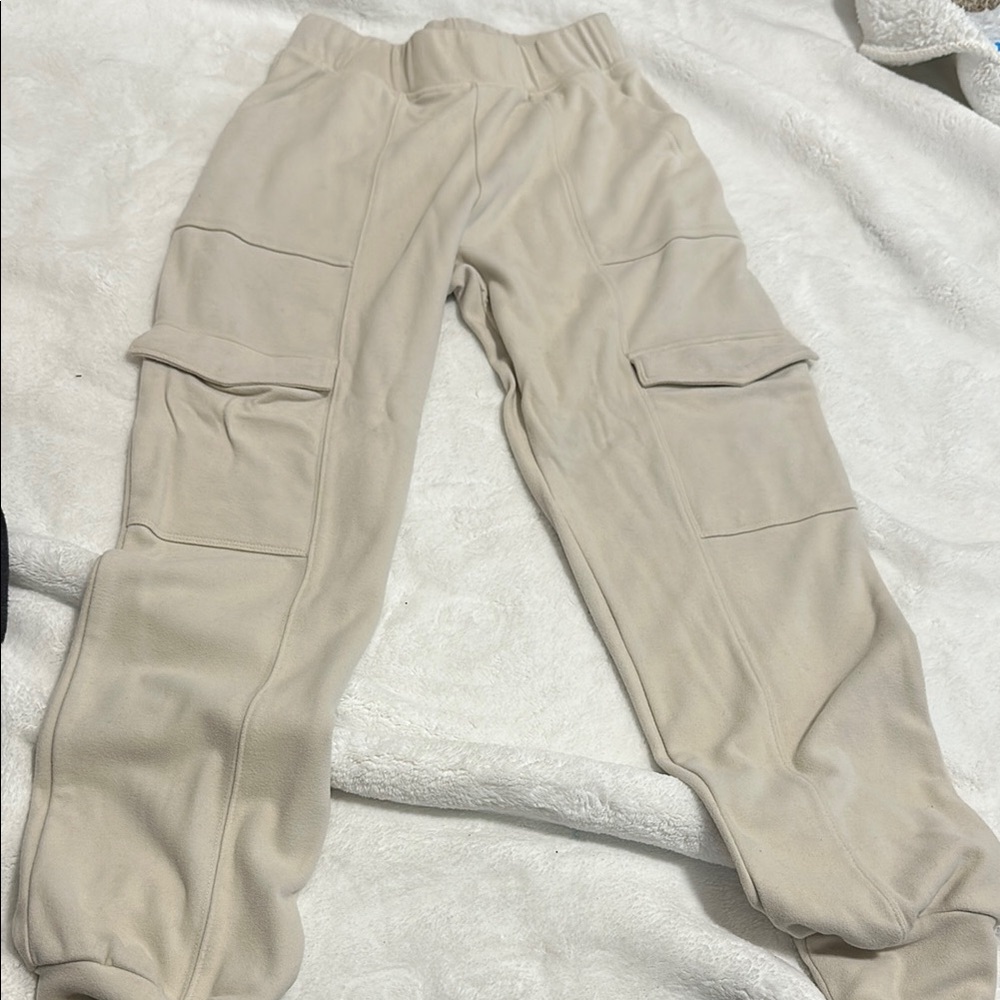 Beige Cargo Joggers